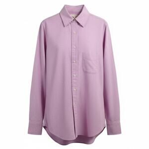 Ann Mashburn Boyfriend Shirt Pink 100% Cotton Poplin Size Small